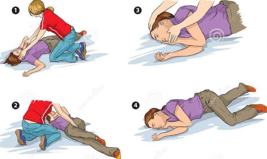 guidance on rolling someone into the recovery position